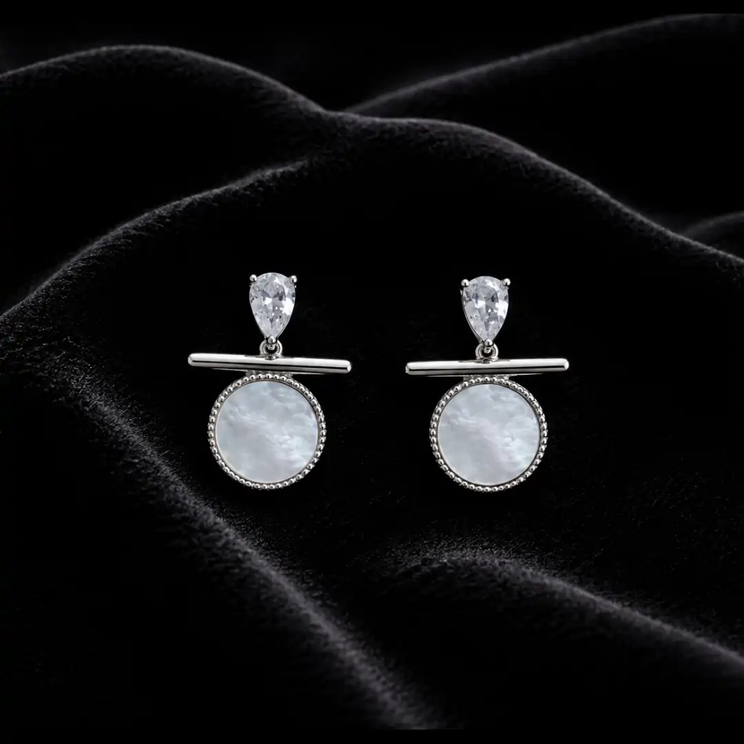 Korean-Inspired Silver Colour Anti-Tarnish Earrings - Image 2