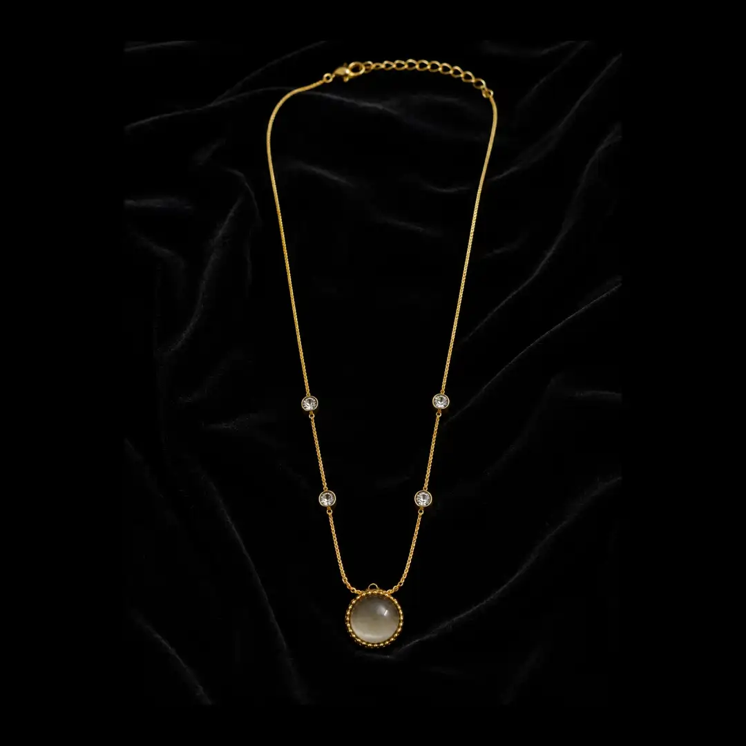 Minimal Korean-Inspired Golden Pendant Chain | Anti-Tarnish Necklace - Image 2