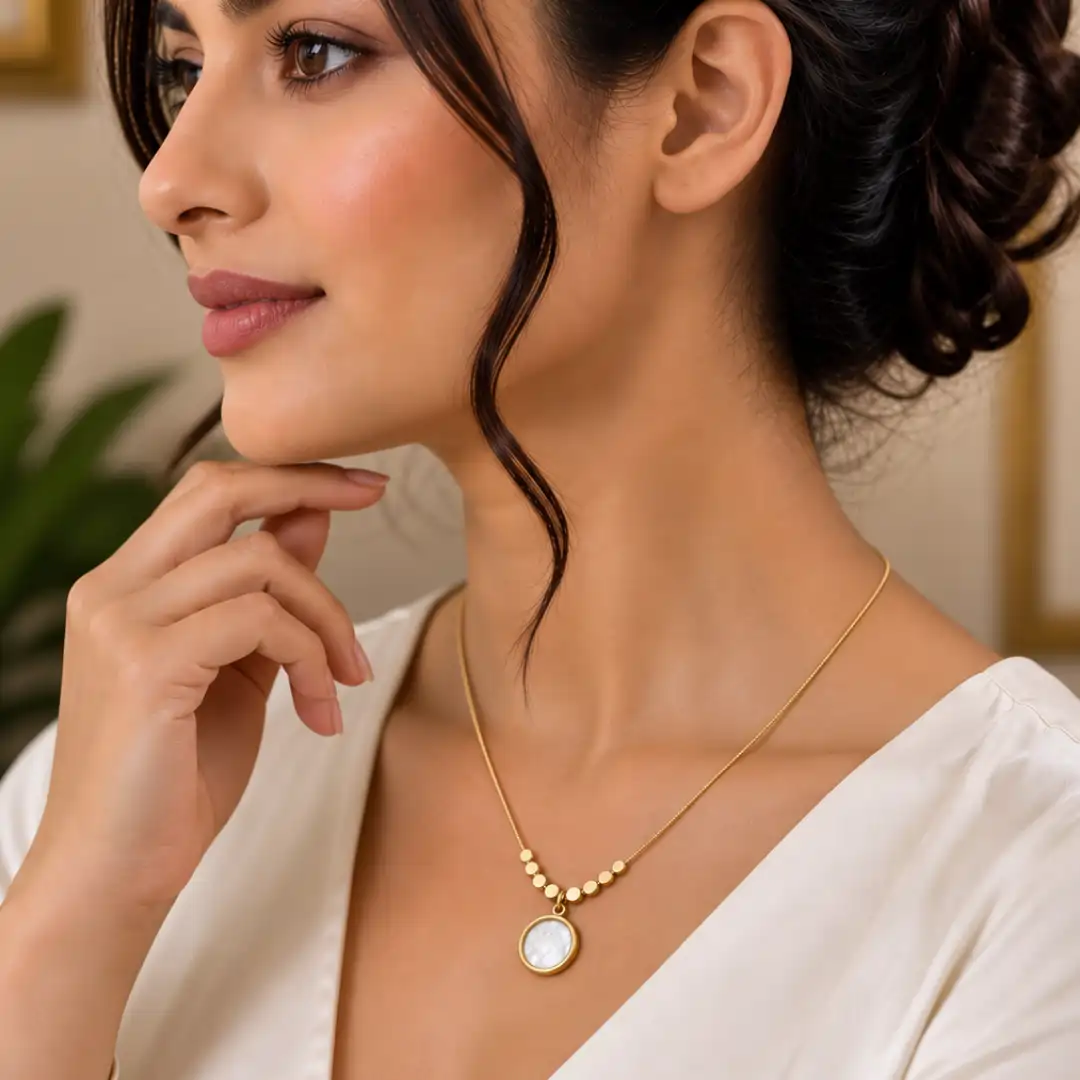 Korean-Inspired Golden Pendant Chain | Anti-Tarnish Necklace (Copy)