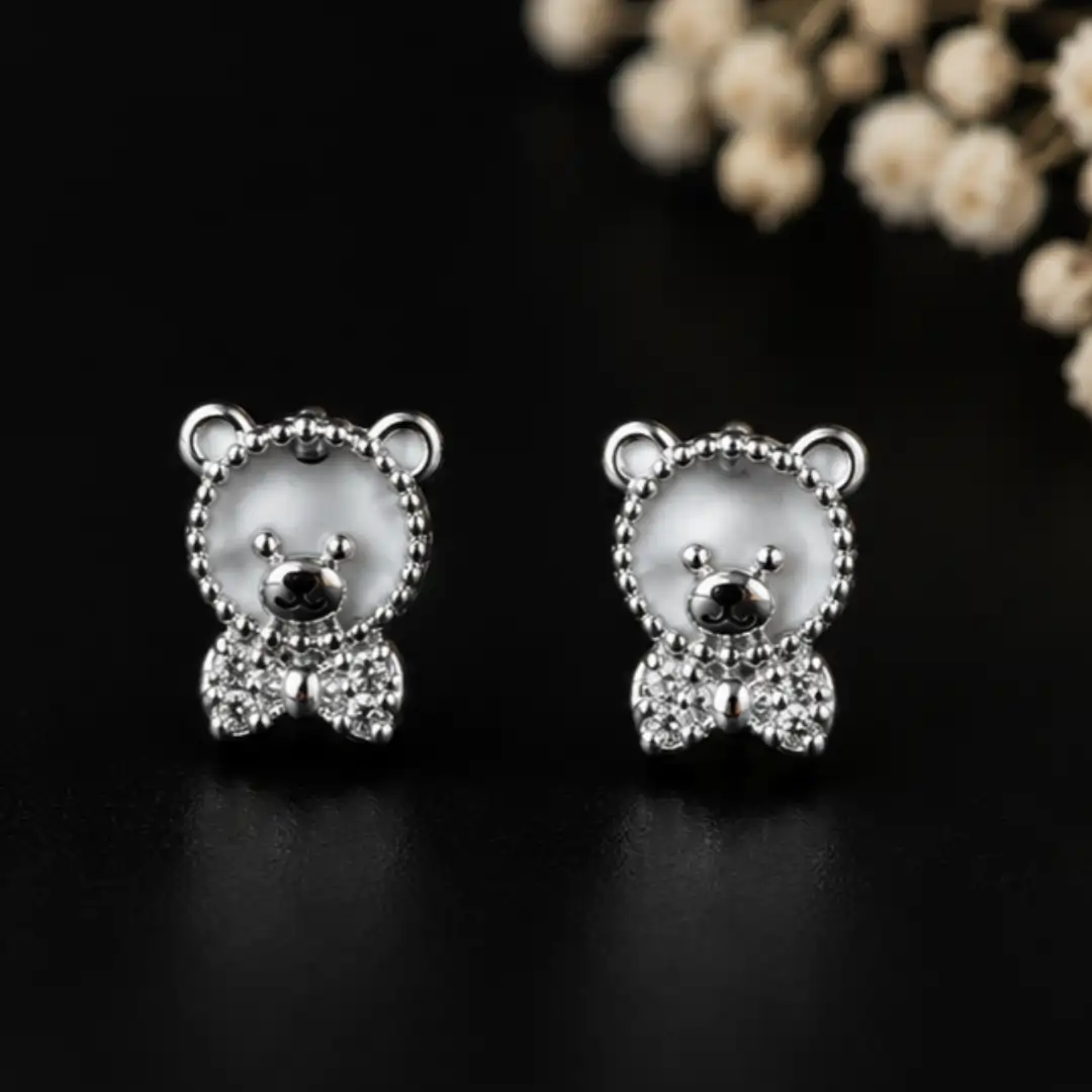Teddy bear Korean earrings