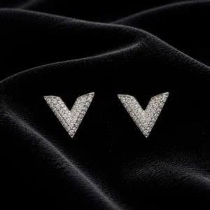 V-Shaped Korean-Inspired Silver Anti-Tarnish Stud Earrings